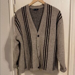 Gap beige Gray Striped Wool Sweater